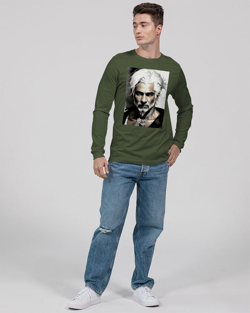 Handsome Silver grey Indian ink Portrait Unisex Jersey Long Sleeve Tee | Bella + Canvas