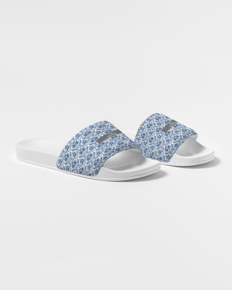 light blue Royal patten  Men's Slide Sandal