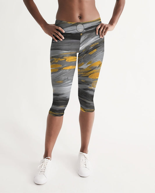 Black Sister Collection [Part 1 ] Women's All-Over Print Mid-Rise Capri