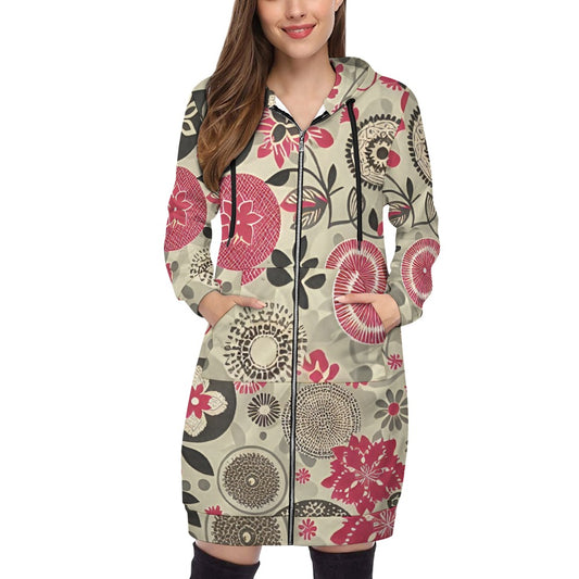 Women's full print long Hoodie