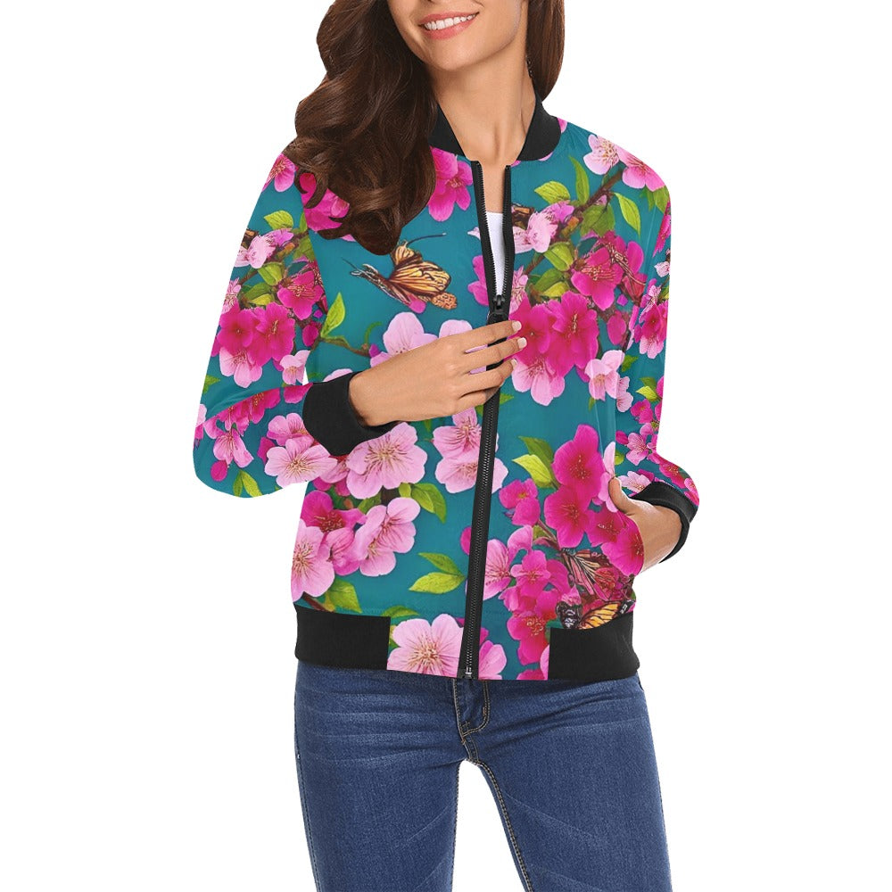 All Over Print Bomber Jacket for Women ( H19)