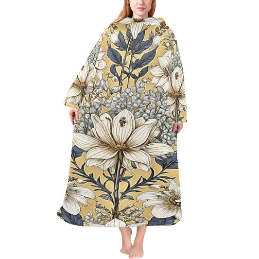 Blanket Robe with Sleeves for Adults