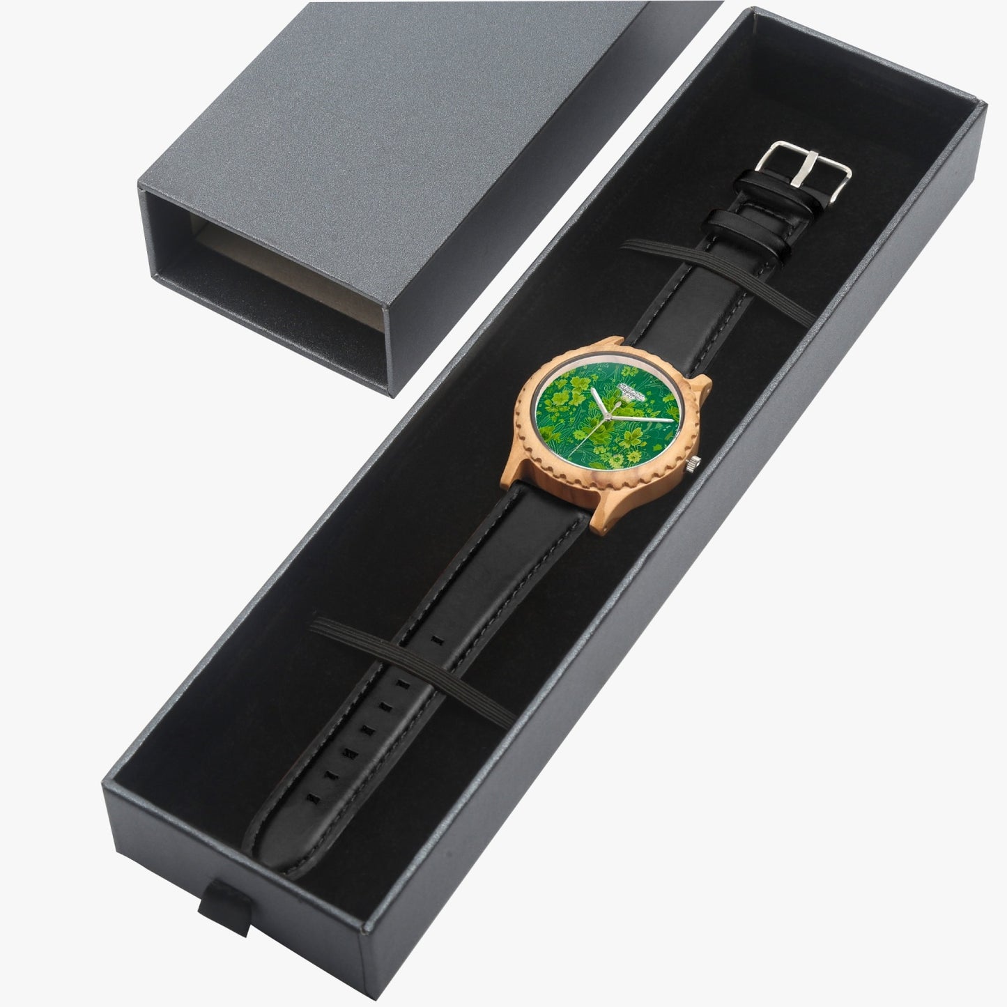 Italian Olive Lumber Wooden Watch - Leather Strap