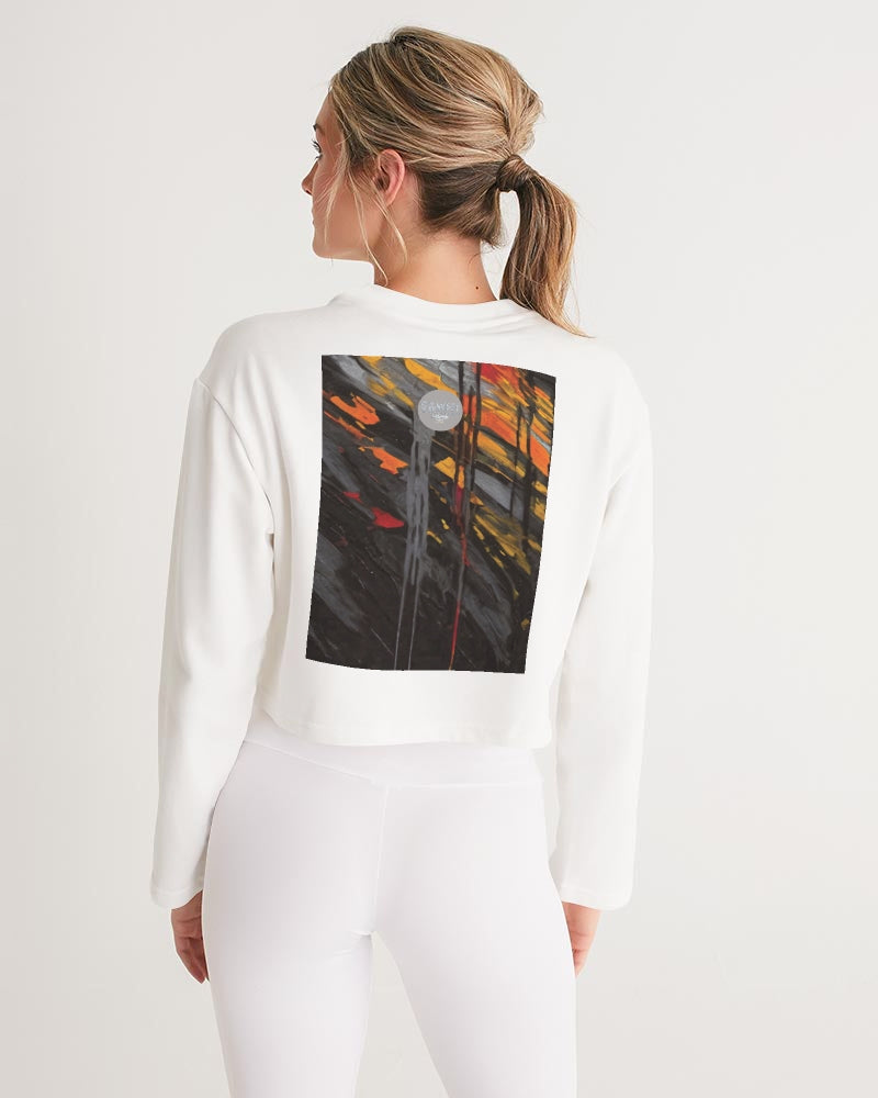 Beautiful white Sister [Part two collection] Women's All-Over Print Cropped Sweatshirt