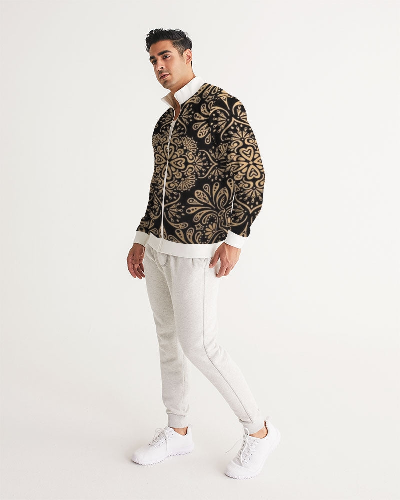 Man of Elegance Men's All-Over Print Track Jacket