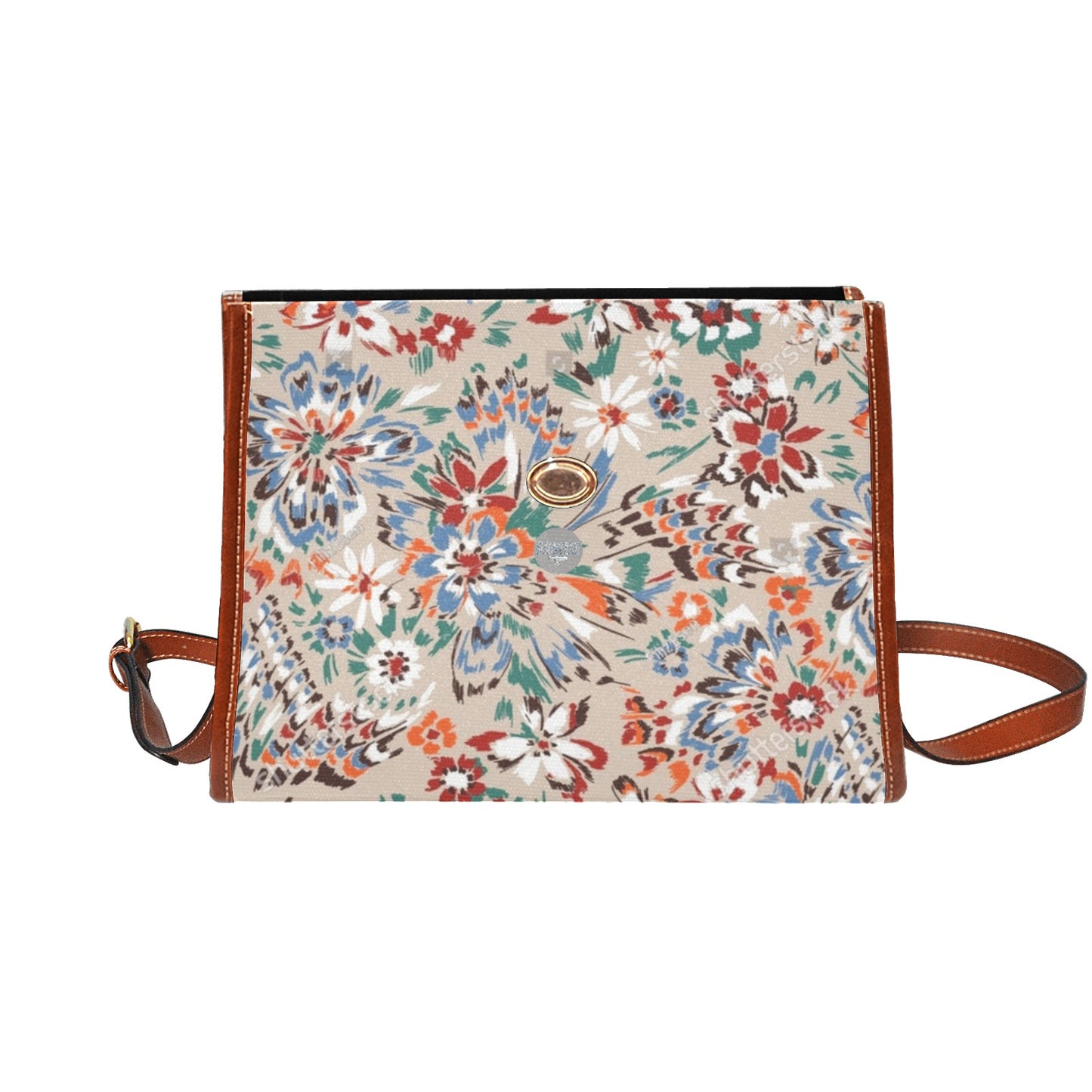 Waterproof Canvas Bag-Brown (All Over Print) (1641)