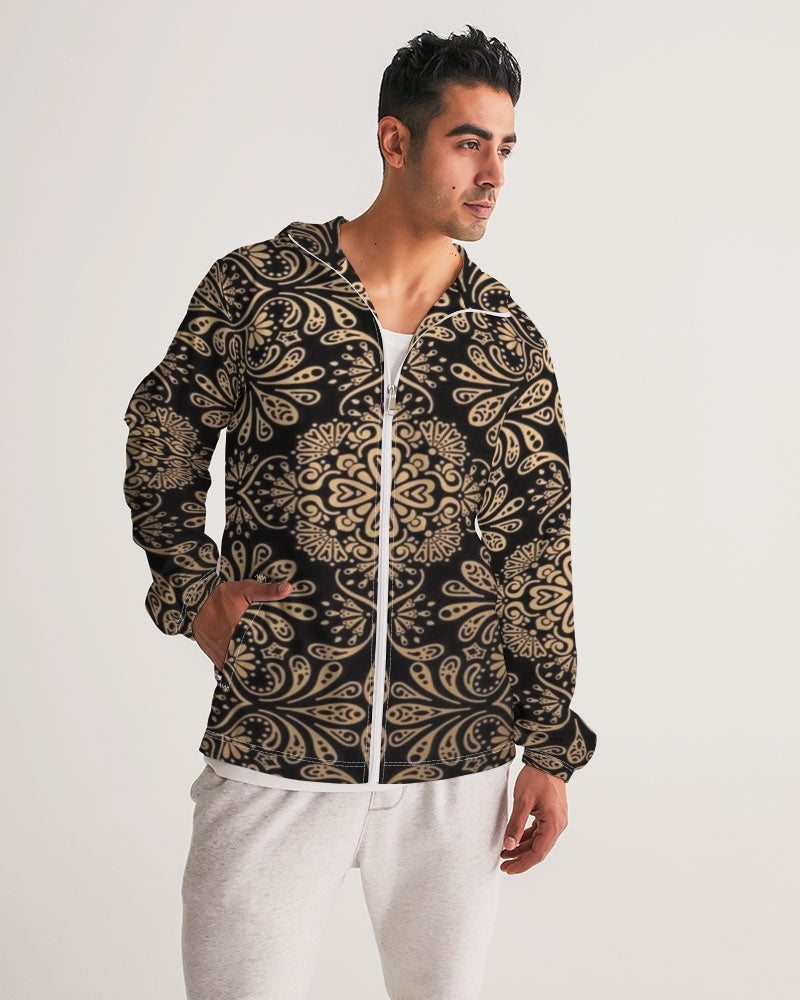 Man of Elegance Men's All-Over Print Windbreaker