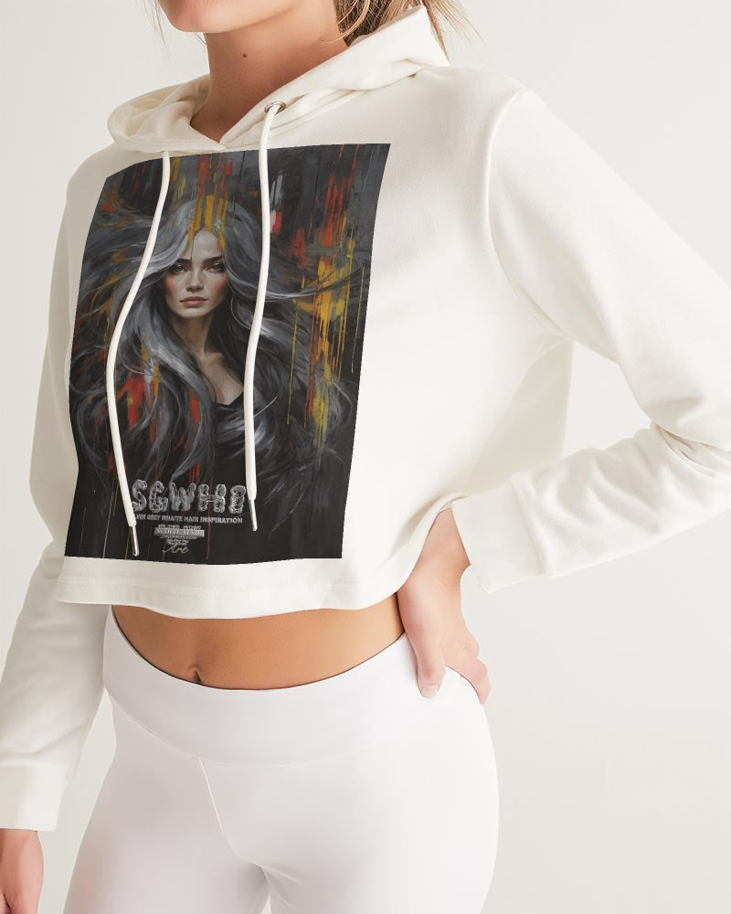 Beautiful white Sister [Part two collection] Women's All-Over Print Cropped Hoodie