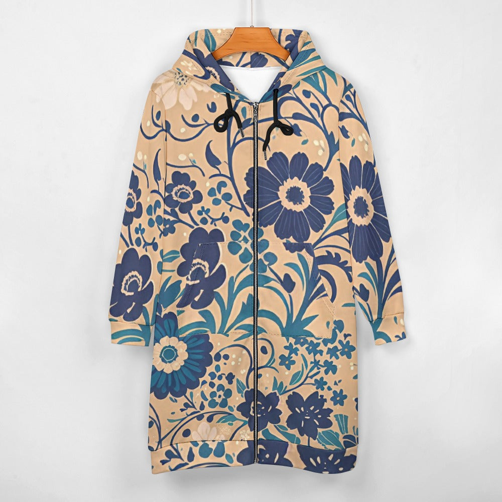 Women's full print long Hoodie