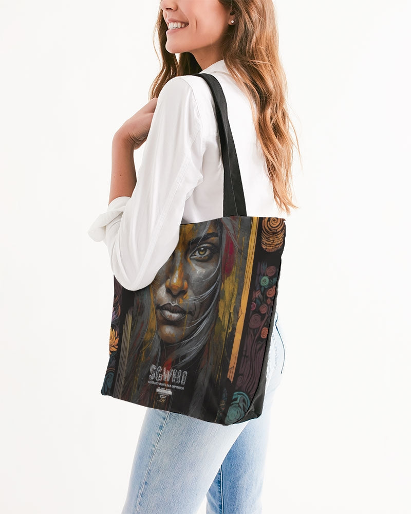 South Asian silver grey white hair sisters portrait  Canvas Zip Tote