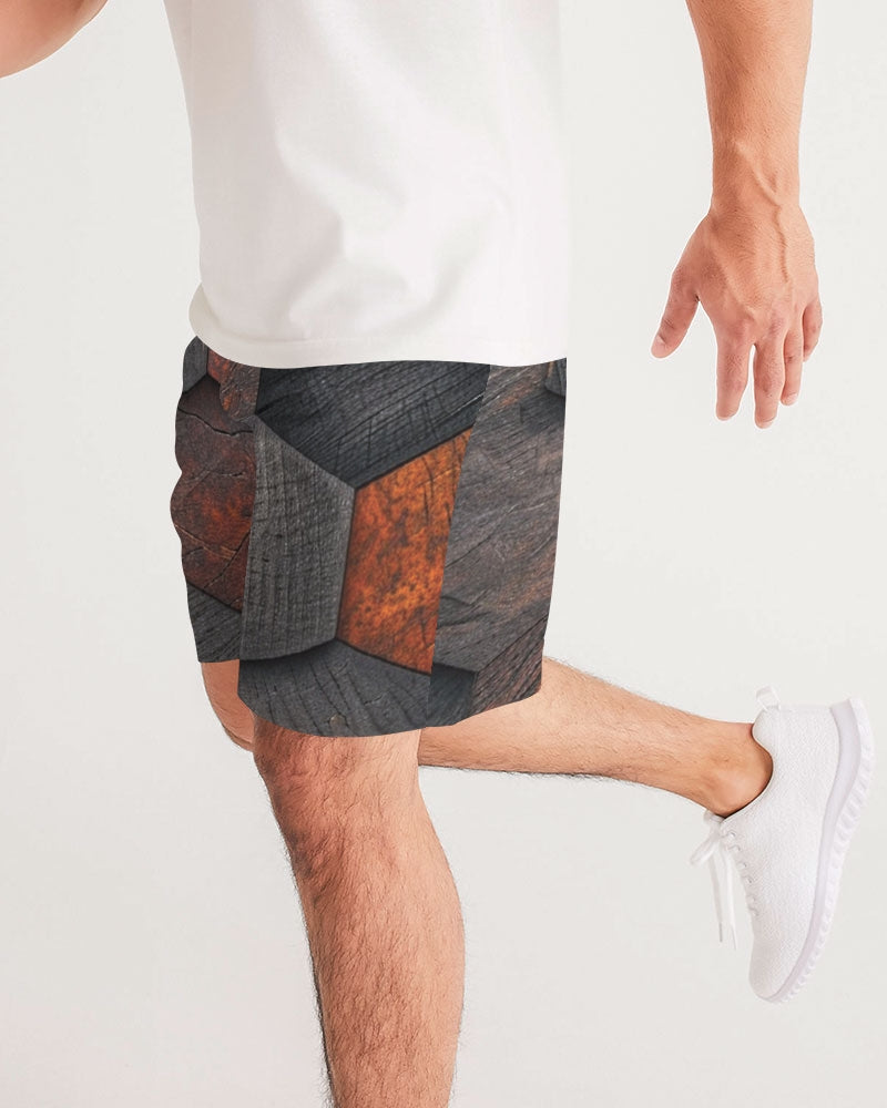 Cool stone hexagon patten 3D Men's All-Over Print Jogger Shorts