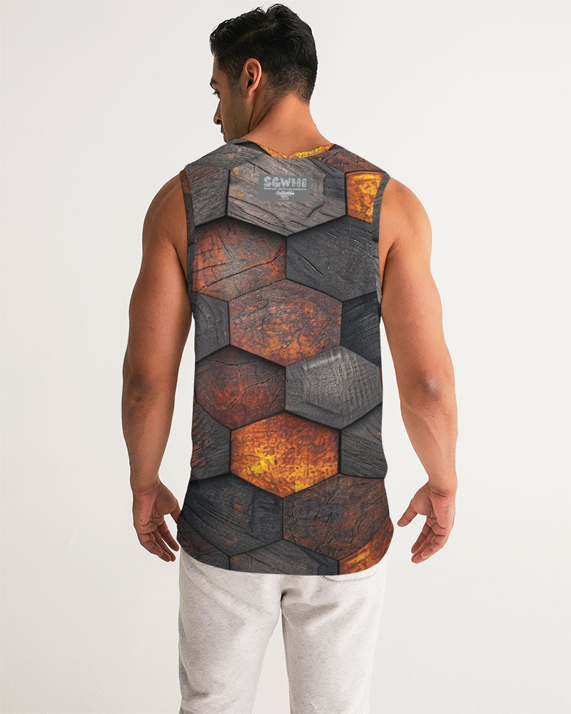 Cool stone hexagon patten 3D Men's All-Over Print Sport Tank