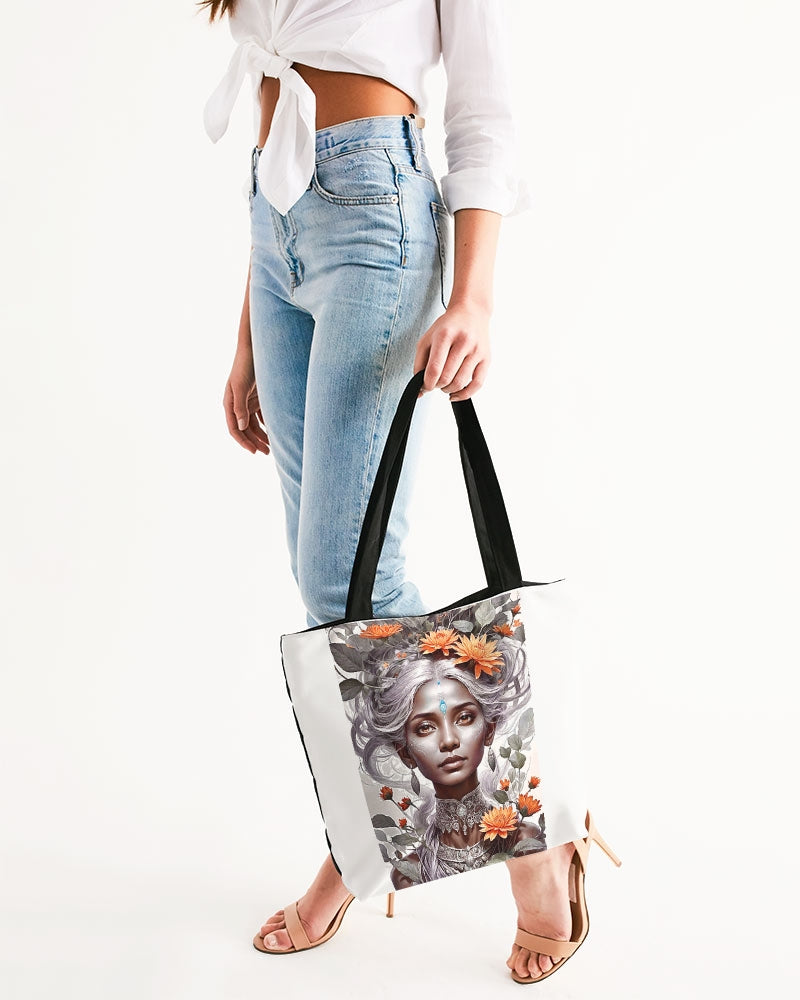 Blossom Indian grey sister Canvas Zip Tote