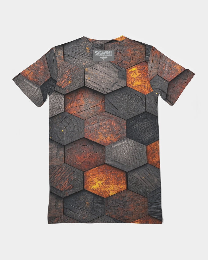 Cool stone hexagon patten 3D Men's All-Over Print Pocket Tee