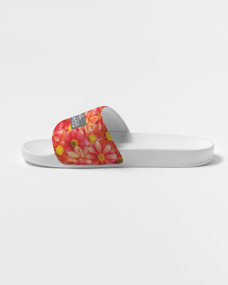 Beautiful blood orange flower design Women's Slide Sandal