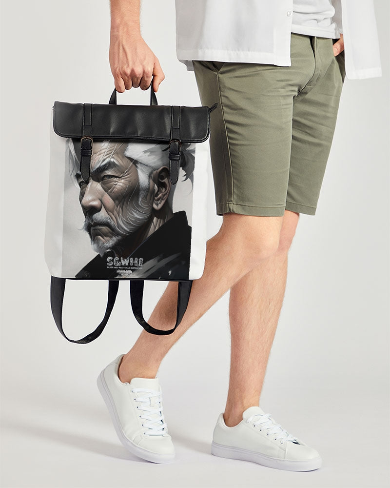 Handsome Asian brother pink painted portrait Casual Flap Backpack