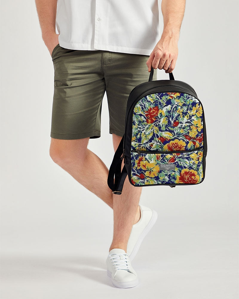 Painted flower design Classic Faux Leather Backpack