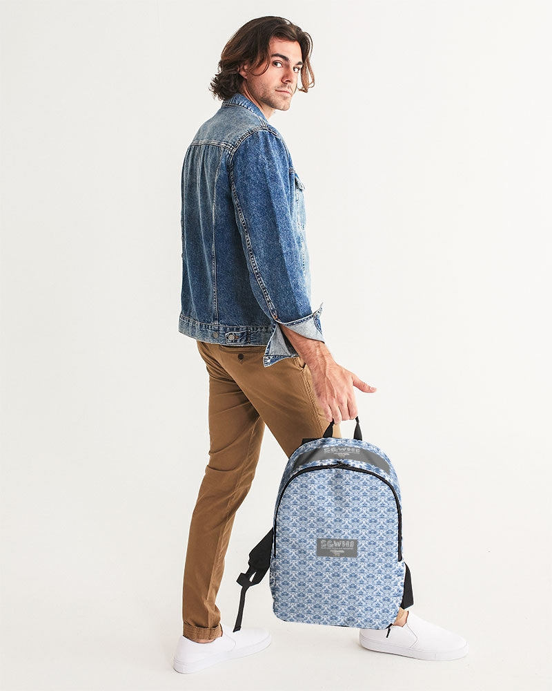 light blue Royal patten  Large Backpack