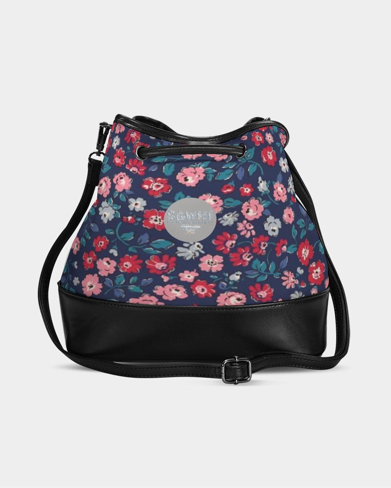 Midnight blue pretty glance.  Mini Drawstring Bucket Bag