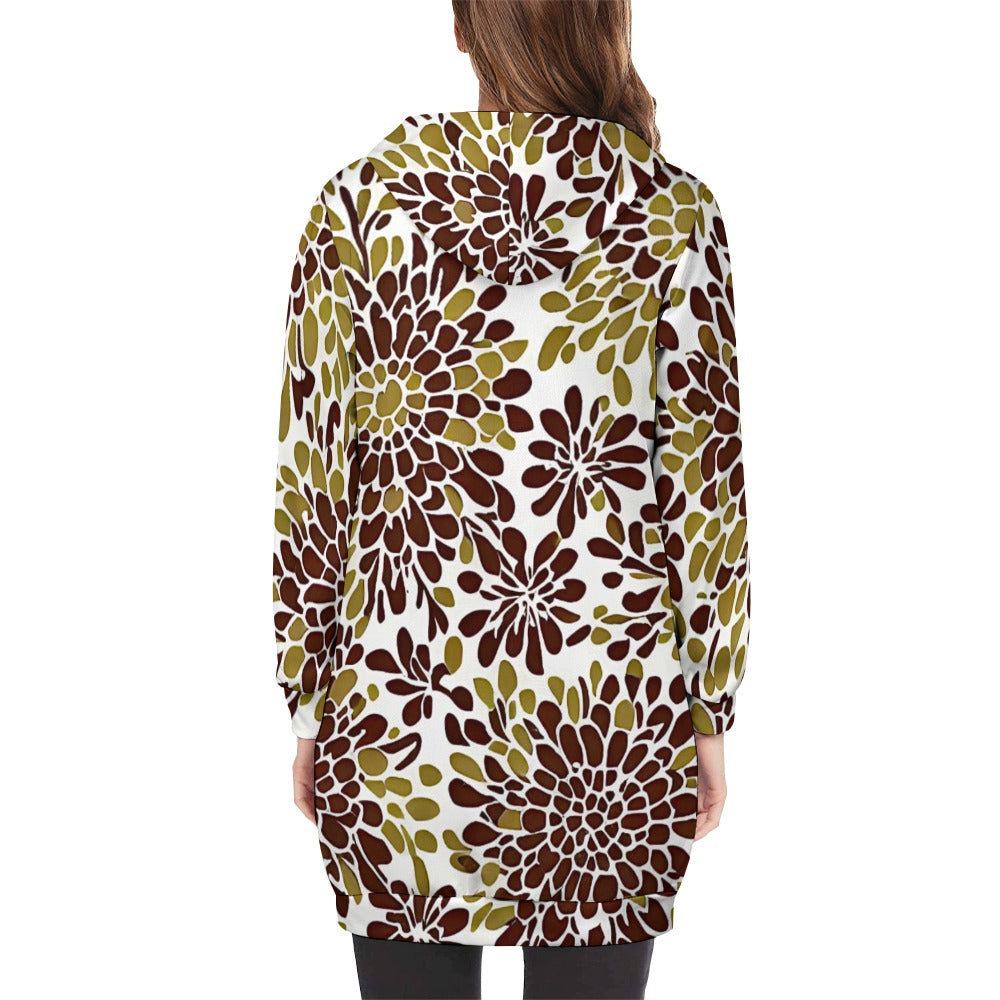 Women's full print long Hoodie