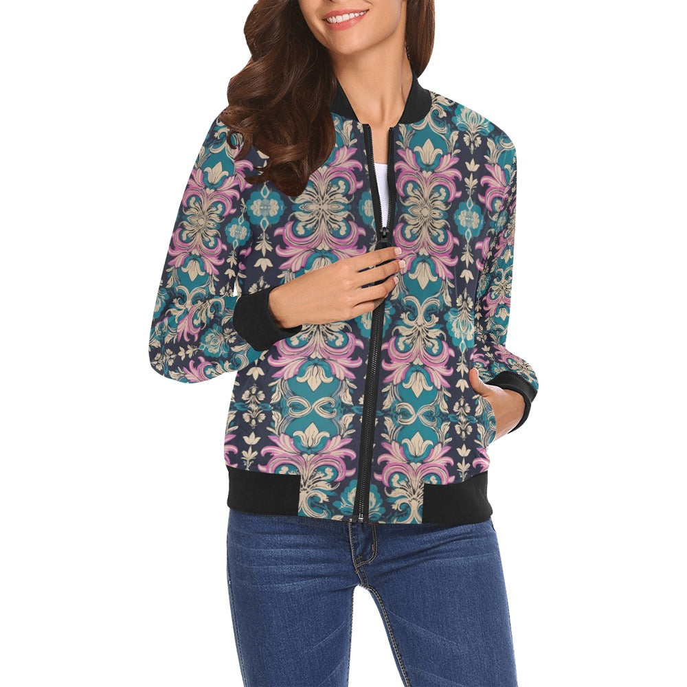 All Over Print Bomber Jacket for Women ( H19)