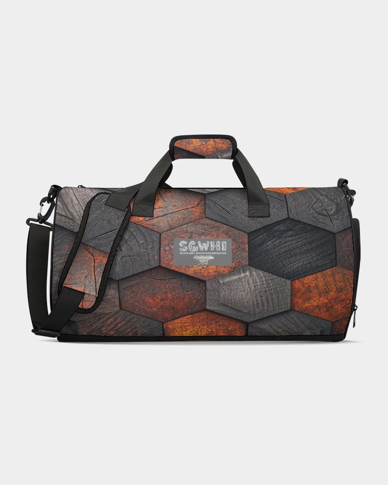 Cool stone hexagon patten 3D Sports Duffle Bag