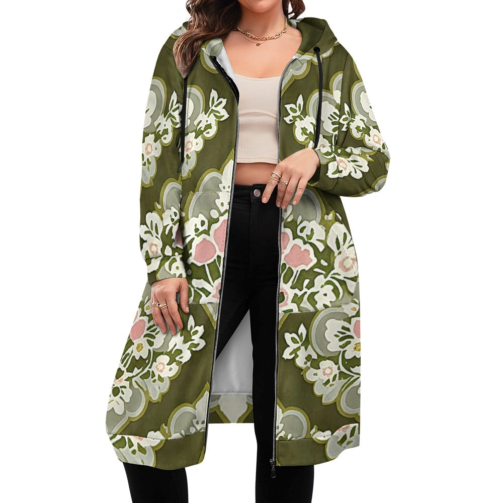 Women's full print long Hoodie