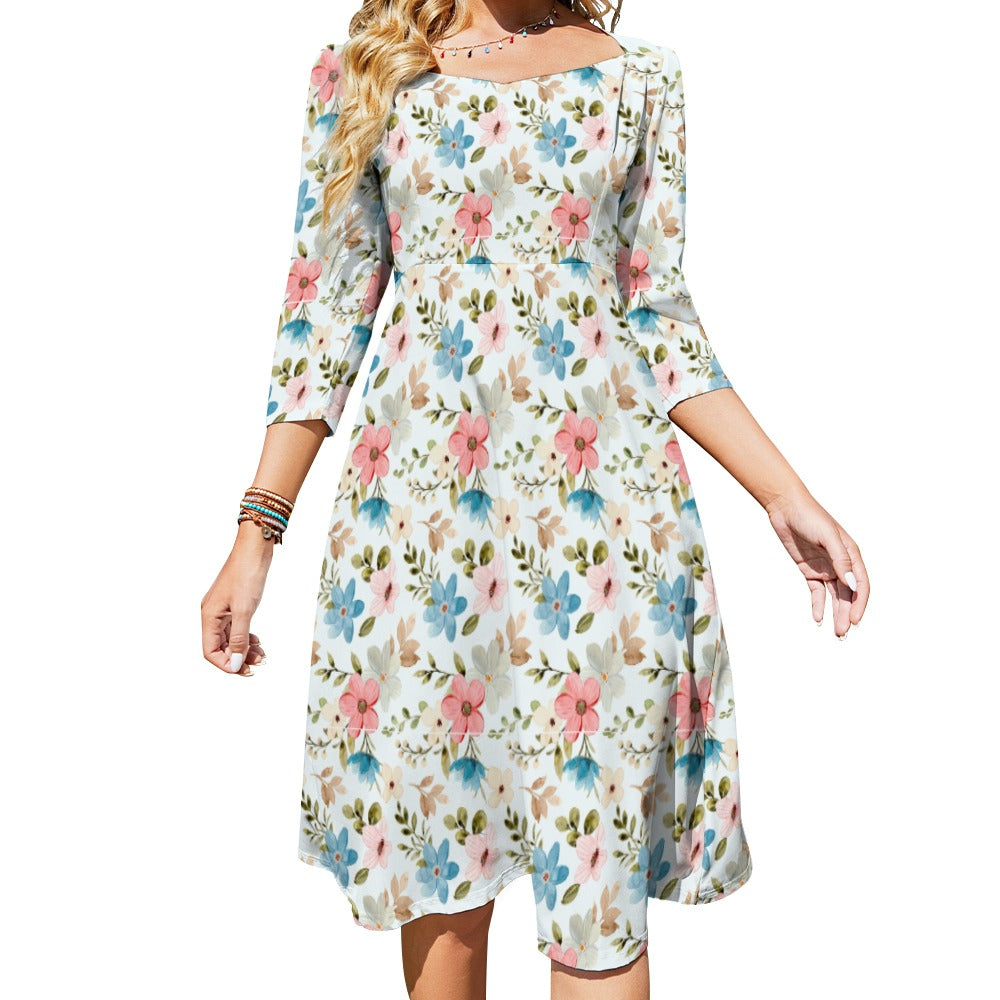 Sweetheart Knot Flare Dress