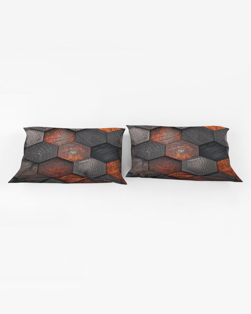 Cool stone hexagon patten 3D Queen Pillow Case