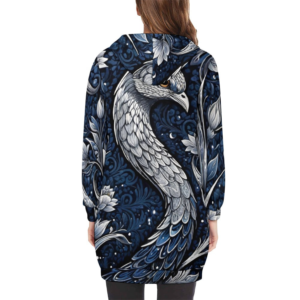 Women's full print long Hoodie