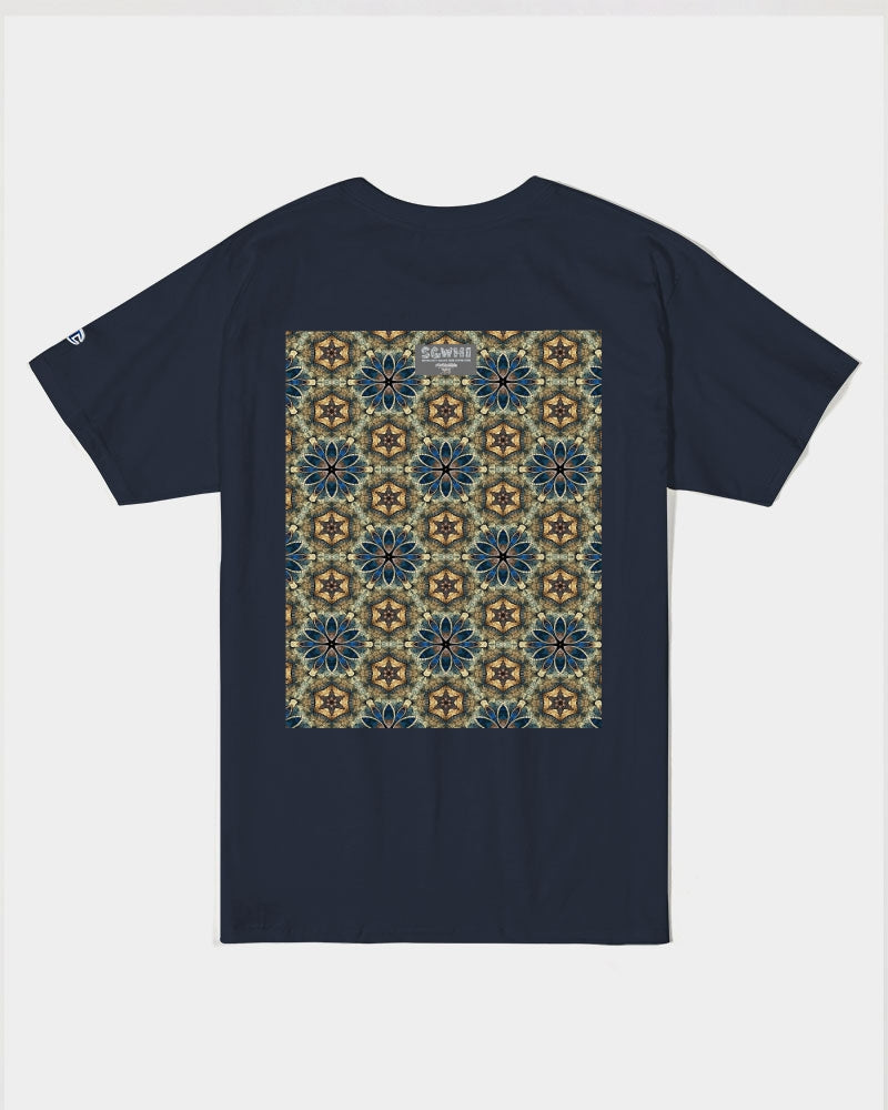 Green & Dark Blue almost star pattern. Unisex Tee | Champion