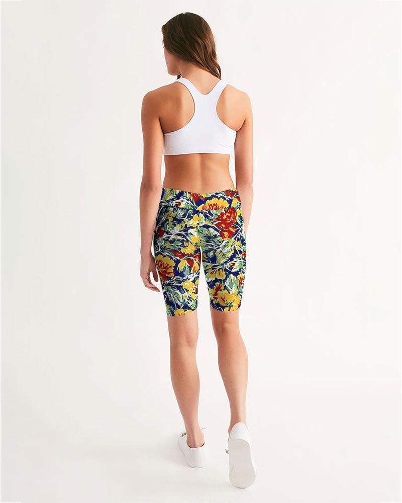 Painted floor design Women's All-Over Print Mid-Rise Bike Shorts