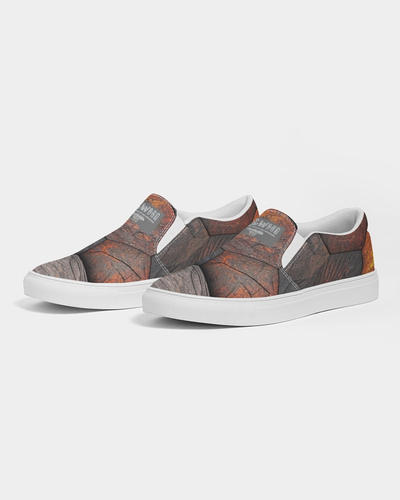 Cool stone hexagon patten 3D Men's Slip-On Canvas Shoe