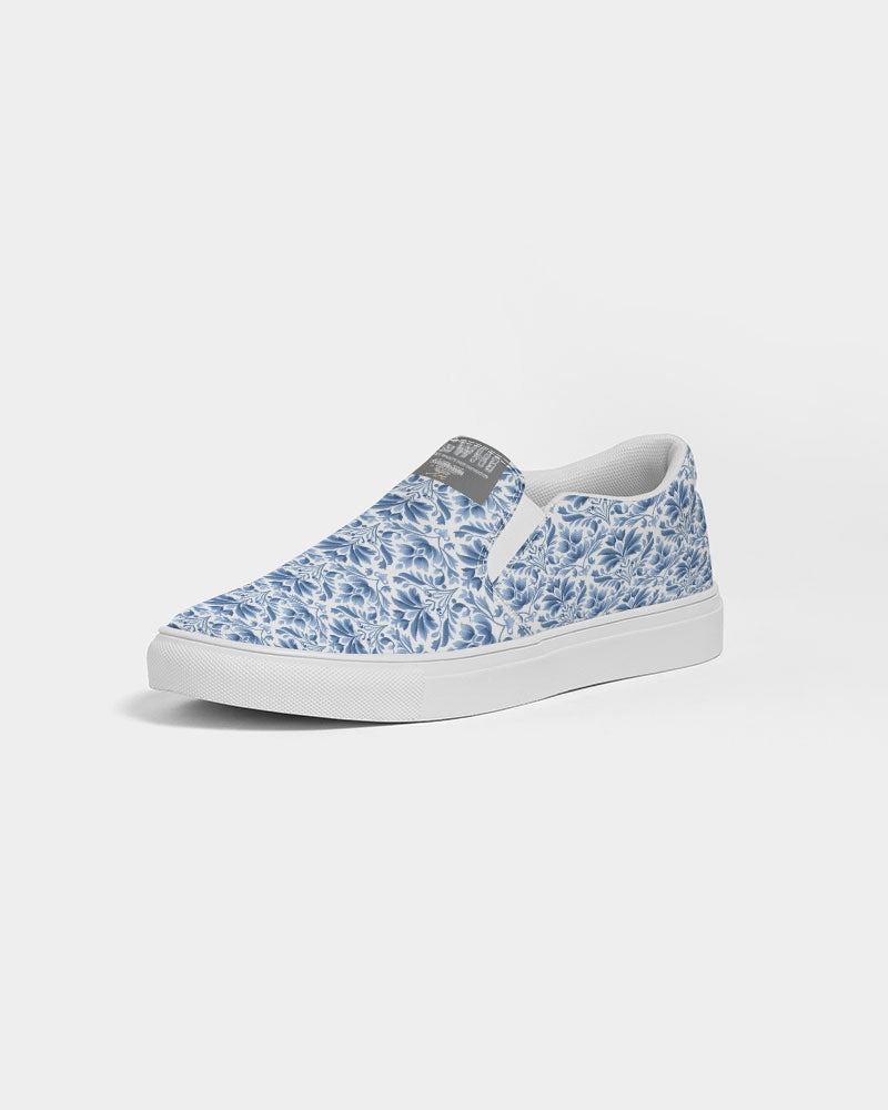 light blue Royal patten  Men's Slip-On Canvas Shoe