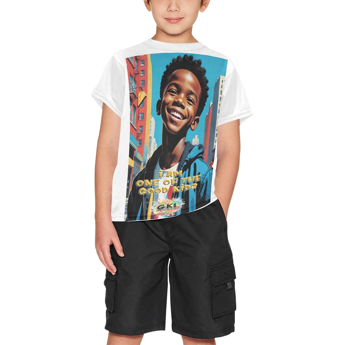 Big Boys' All Over Print Crew Neck T-Shirt(T40-2)