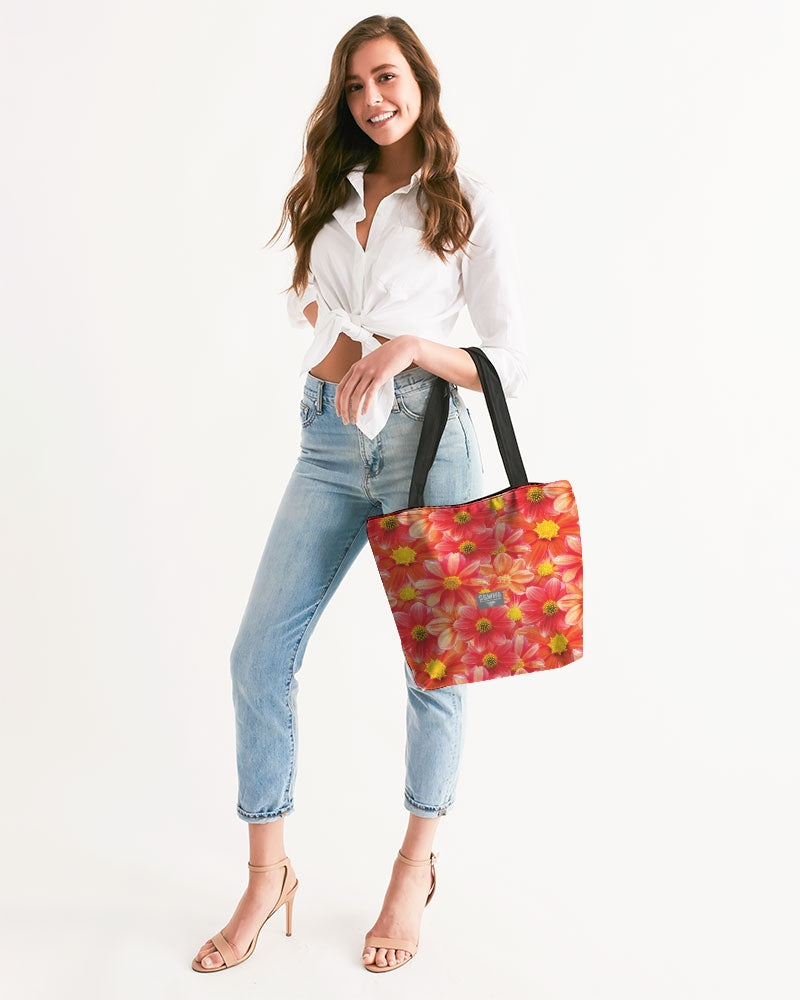 Beautiful blood orange flower design Canvas Zip Tote