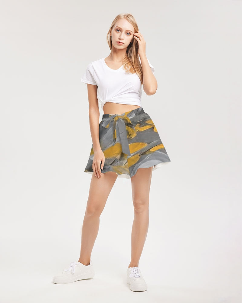 Black Sister Collection [Part 1 ] Women's All-Over Print Ruffle Shorts