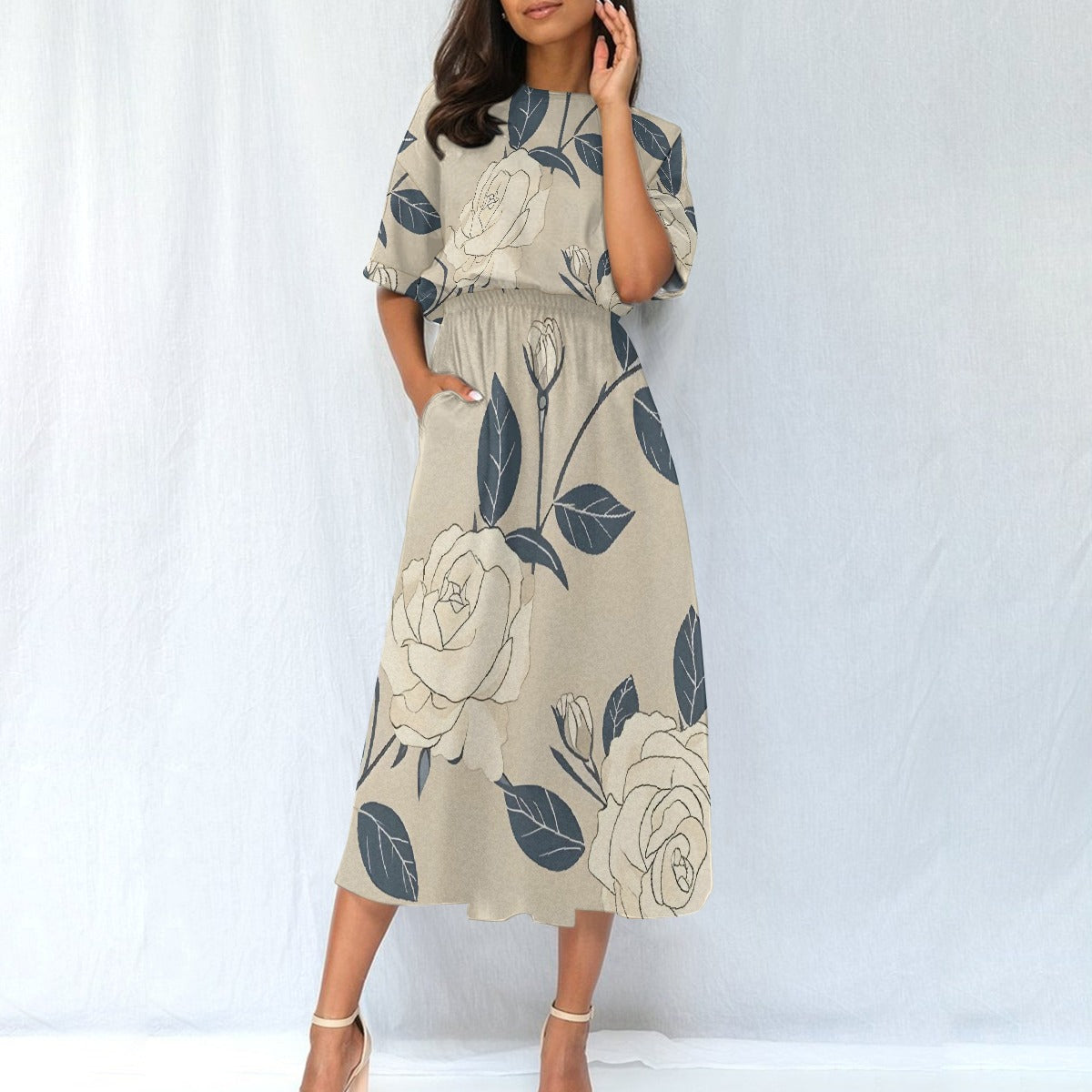 All-Over Print Women's Elastic Waist Dress