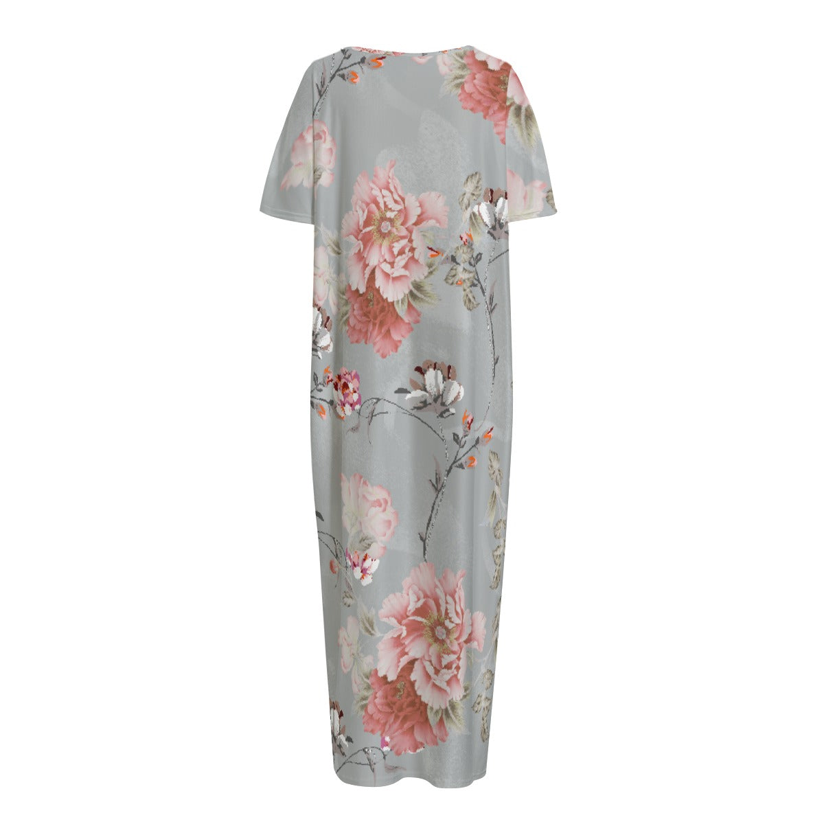 All-Over Print Women's Night Long Dress With Pocket