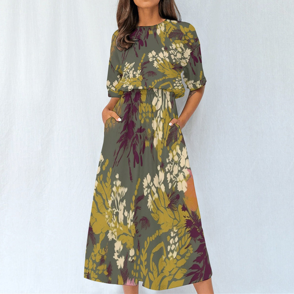 All-Over Print Women's Elastic Waist Dress