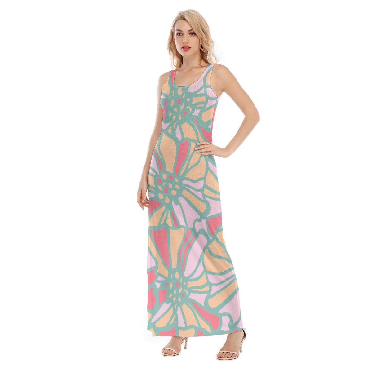 All-Over Print Women's Vest Dress | Length To Ankle