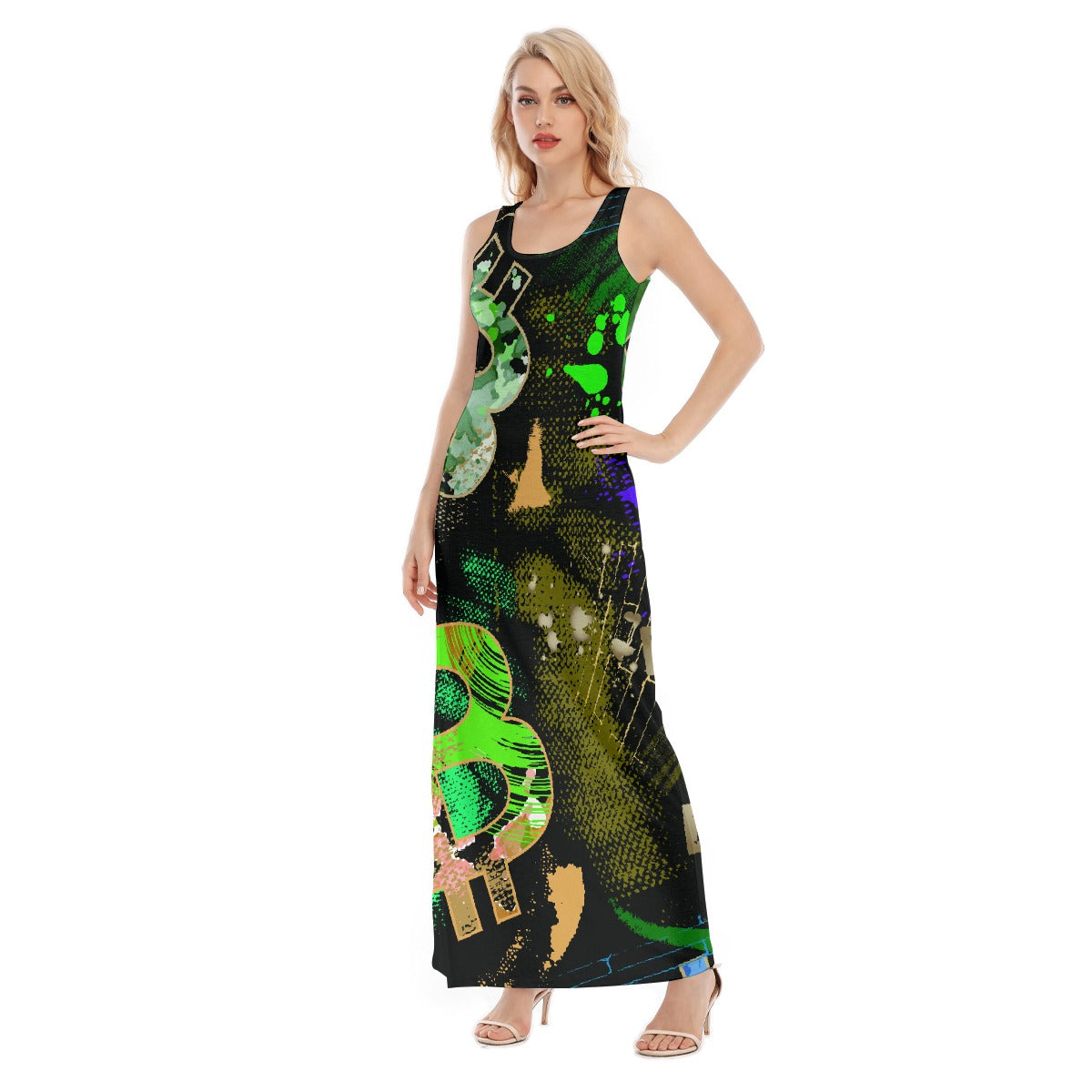 All-Over Print Women's Vest Dress | Length To Ankle