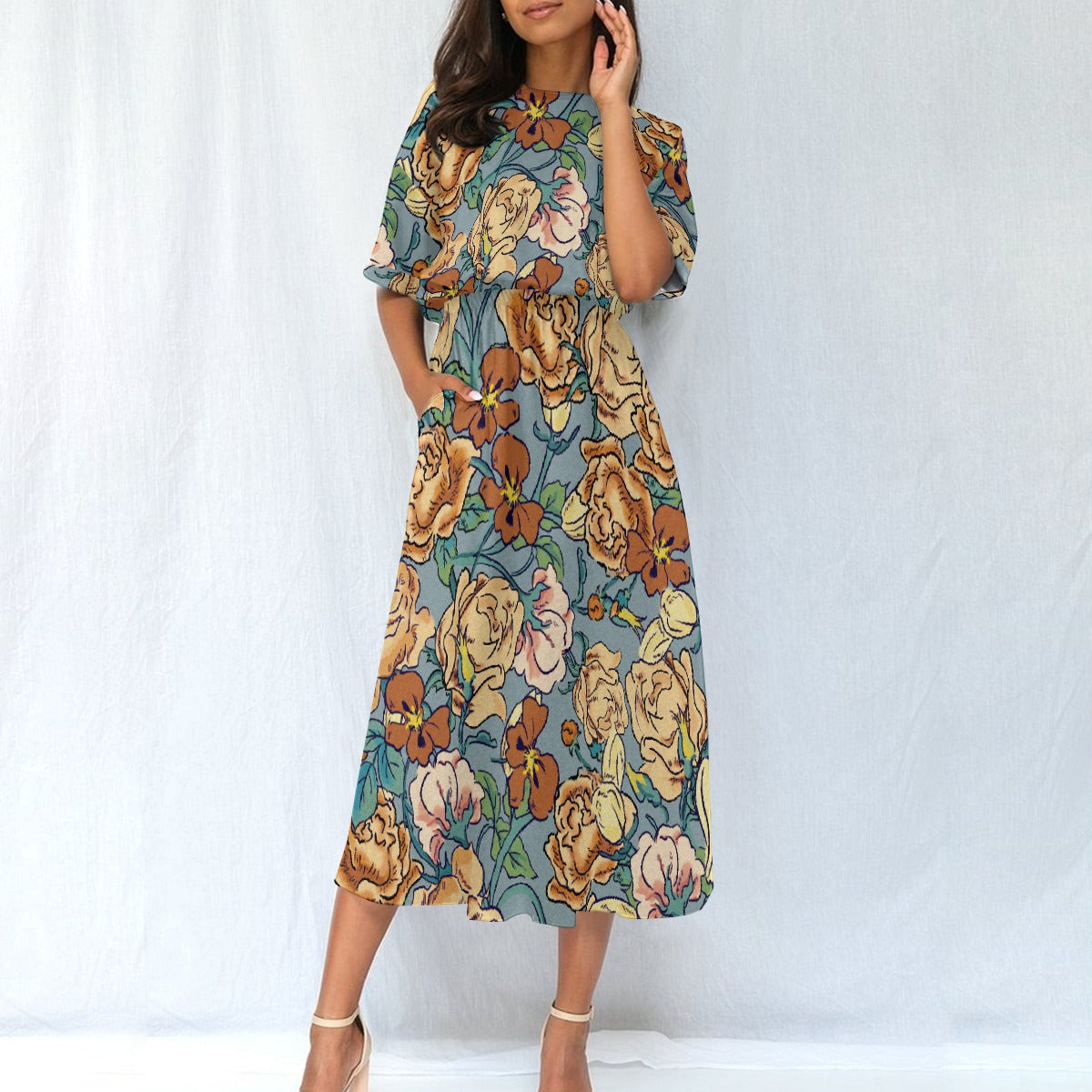 All-Over Print Women's Elastic Waist Dress