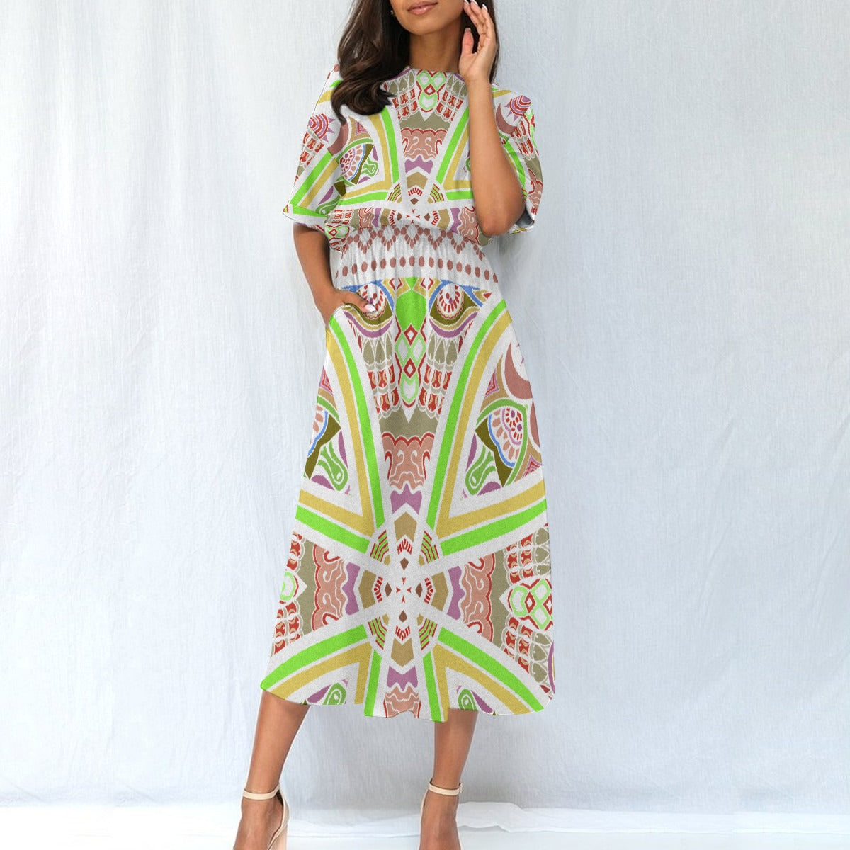 All-Over Print Women's Elastic Waist Dress