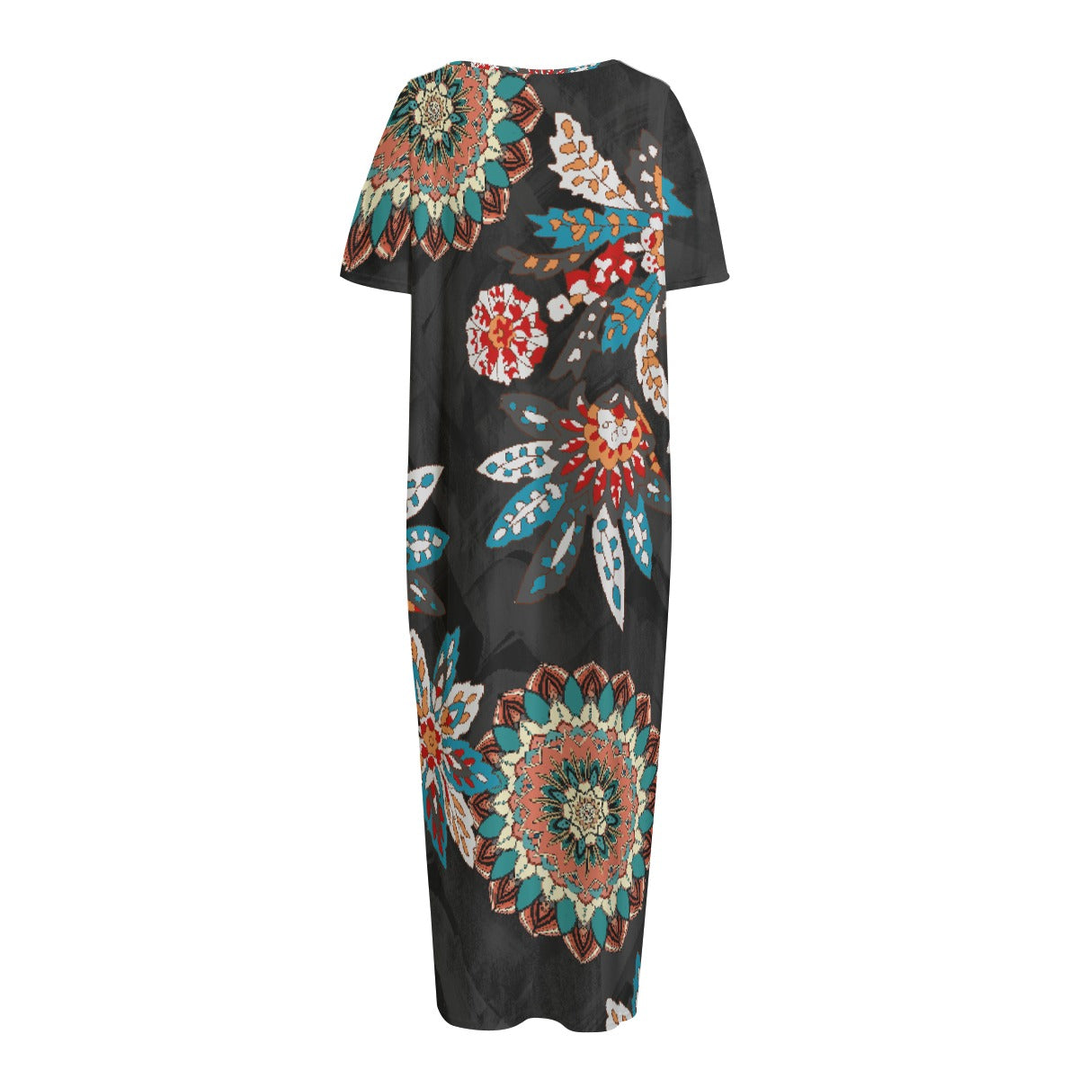 All-Over Print Women's Night Long Dress With Pocket