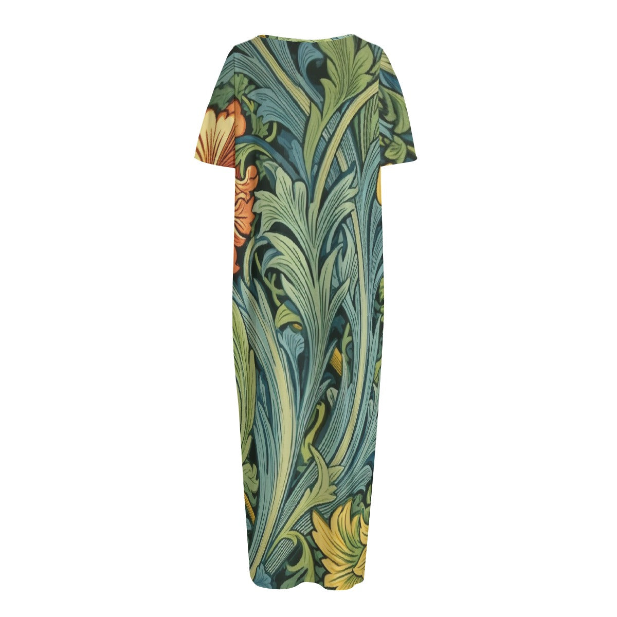 All-Over Print Women's Night Long Dress With Pocket