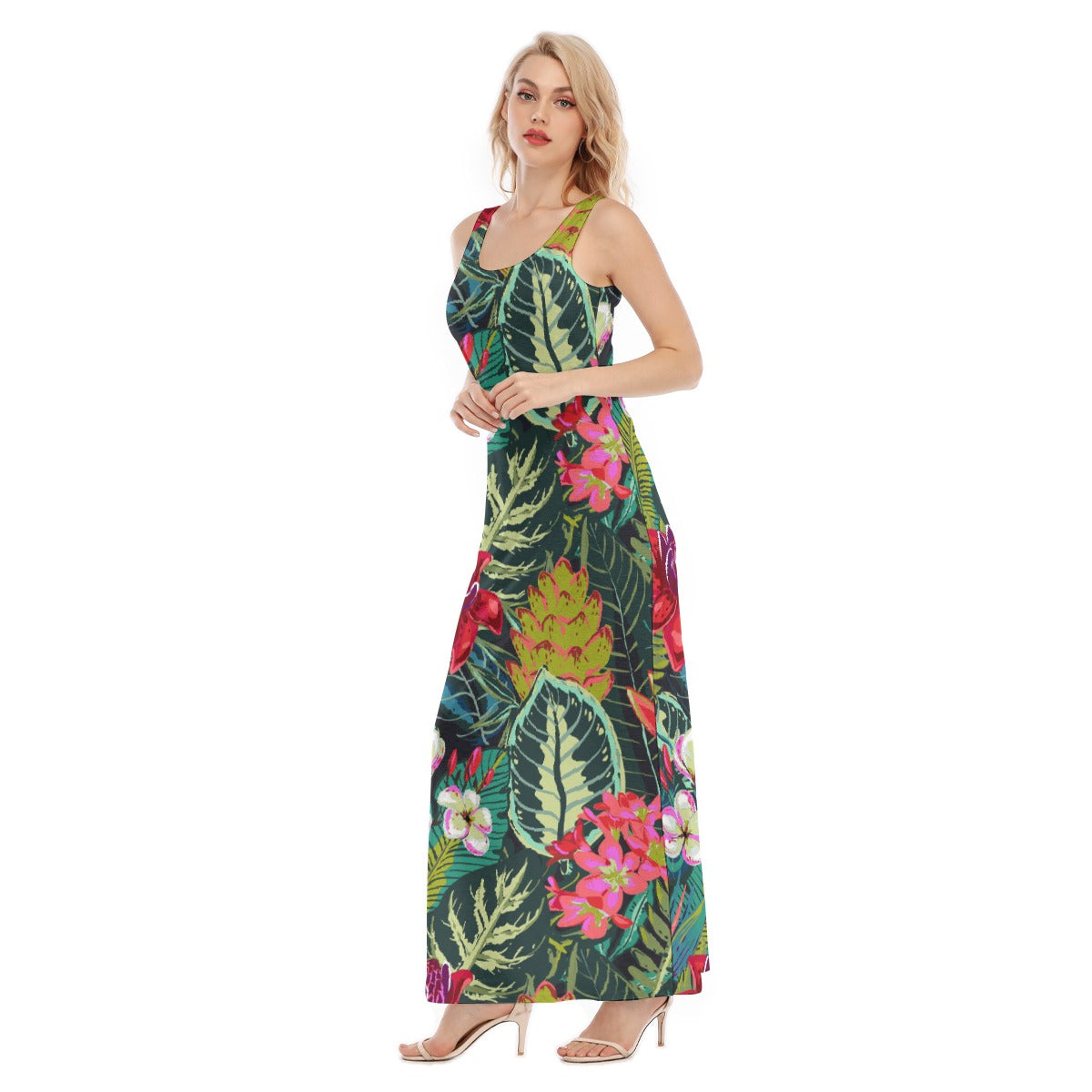 All-Over Print Women's Vest Dress | Length To Ankle