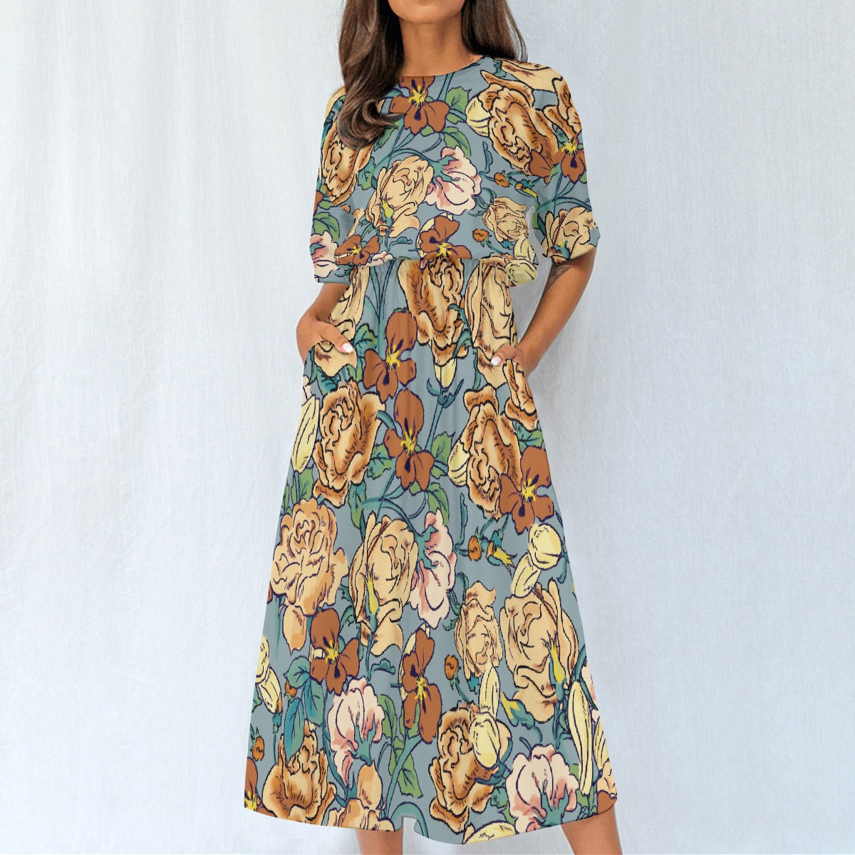 All-Over Print Women's Elastic Waist Dress