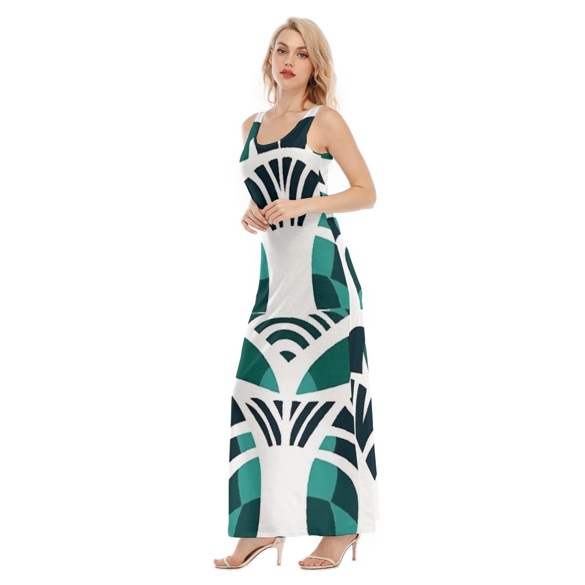 All-Over Print Women's Vest Dress | Length To Ankle