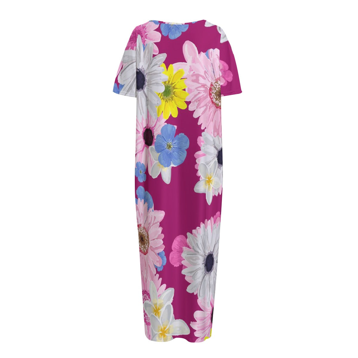 All-Over Print Women's Night Long Dress With Pocket